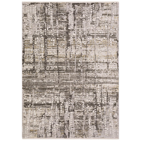 Oriental Weavers Branigan BRG01 - Machine Woven Indoor Area Rug - 5'3" x 7'6" - in Ivory/Brown - Contemporary Style Entryway, Bedroom, Bathroom Rug