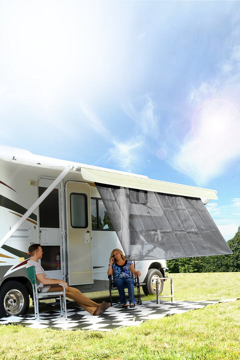 Camco RV Awning Shade Kit | Provides Additional Shade and Helps Lower The Temperature Under RV Awning | Measures 54-inches x 180-inches | (51455)
