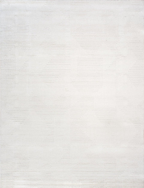 Pasargad Home Sutton Collection Striped Rug- Soft Polypropylene & Polyester Living Room, Bedroom, Home Area Rug, 4' 0" X 6' 0", Ivory
