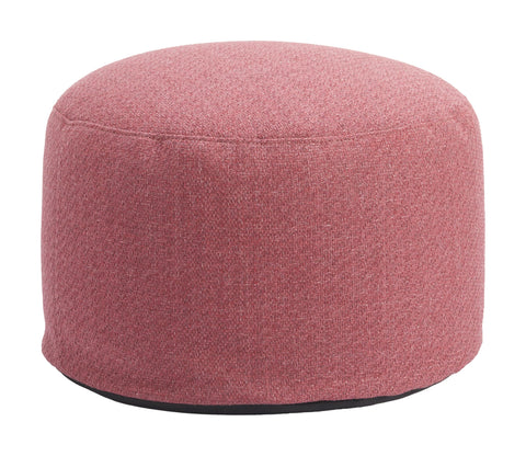 Zuo Aruz Ottoman Red, Red Ottoman, Modern Style, Removable and Washable Cushion Cover, 100% Polypropylene, Outdoor Living, 21.7" W x 21.7" D x 13.8" H, Non-Stackable