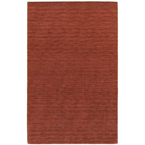 Oriental Weavers Aniston Hand-Made Wool Area Rug - 27103-10' x 13' - in Solid Rust - Modern Style, Hand-Made Wool Rugs, Family, Dining, Living Room Rug