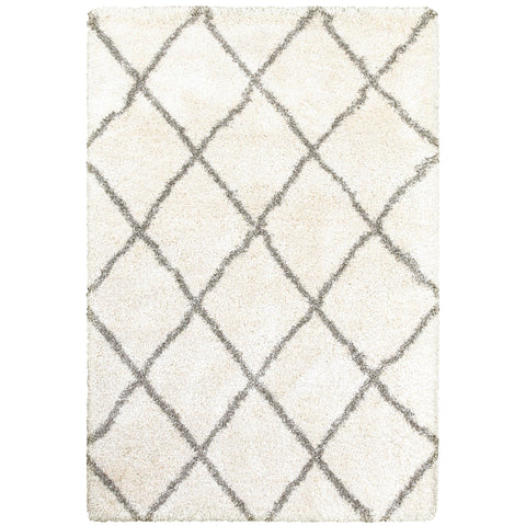 Oriental Weavers Henderson Shag Area Rug - 090W9-1'10" x 3'3" - in Ivory/Grey - Plush Soft Shag, Modern Style, Stain Resistant, Cushion Feel, Entryway, Bathroom Accent Rug