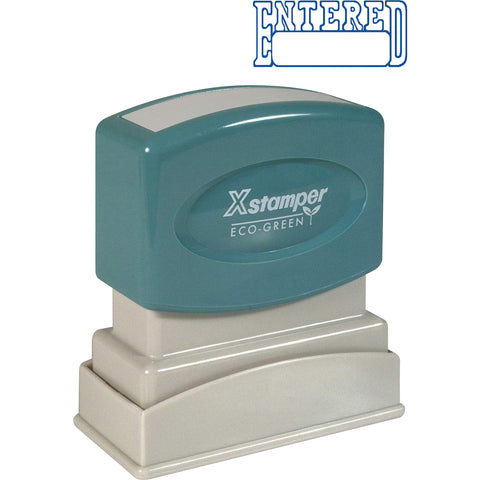 SHACHIHATA INC Entered Ink Stamp, 1/2 x 1-5/8 Inches, Blue Ink (XST1205)