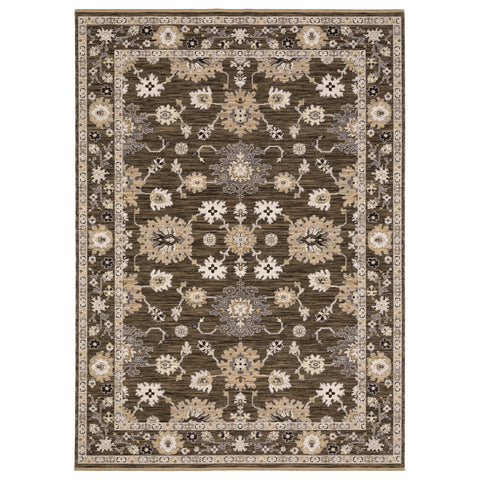 Oriental Weavers Acacia Machine Woven Area Rug - ACA01-9'10" x 12'10" - in Brown/Tan - Traditional Style Living Room, Family Room, Dining Room Rug