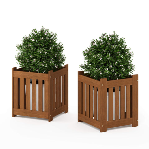 Furinno Tioman Hardwood Outdoor Lifestyle Flowerbox Set of 2