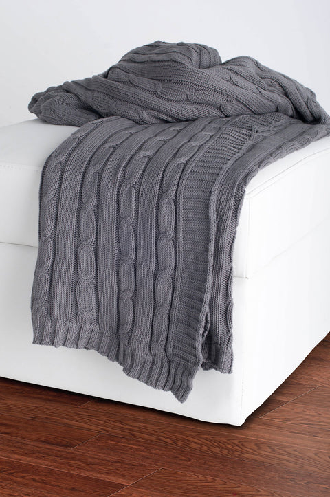 Rizzy Home | TH0157 | 50"x60" Yellow Cable Knit Throws Throw