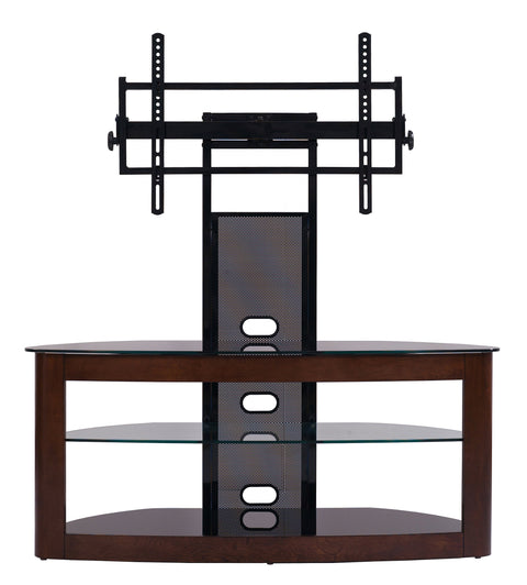 TransDeco TV Stand with with Mount, 35" - 80", Dark Oak/Black