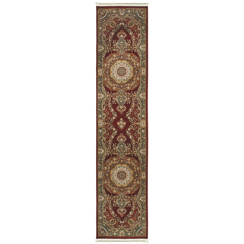 Oriental Weavers Masterpiece Area Rug - 113R2-2'3" x 10' - in Red/Multi - Vintage Inspired, Stain Resistant, Family and Pet Friendly, Entryway, Hallway Runner Rug