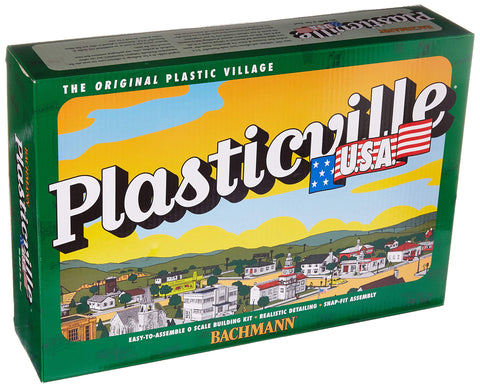 Bachmann Trains - PLASTICVILLE U.S.A. BUILDINGS – CLASSIC KITS - SCHOOL HOUSE w/Playground Equipment - O Scale