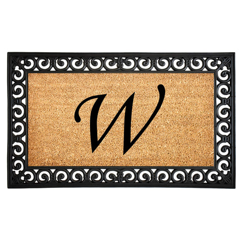 Calloway Mills 104131830 Gabriel Monogram Doormat, 18" x 30" (Letter W)