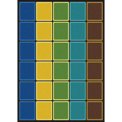 Joy Carpets Blocks Abound Rug, Earthtone, 7'8" x 10'9"