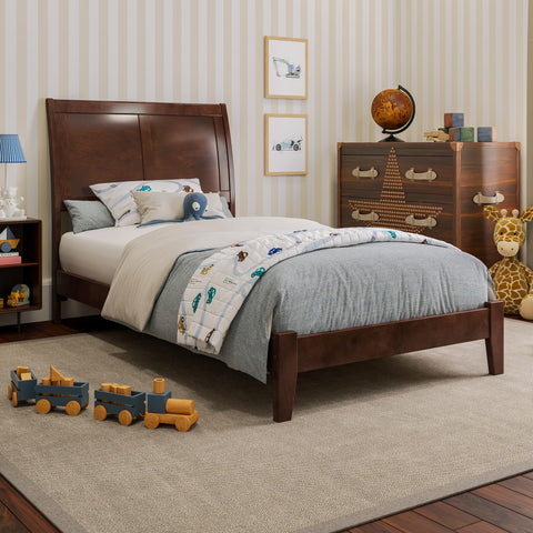 AFI, Portland Twin Solid Wood Low Profile Platform Bed, Walnut