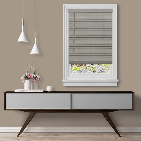 Cordless GII Madera Falsa 2" Faux Wood Plantation Blind 25x64 - Grey