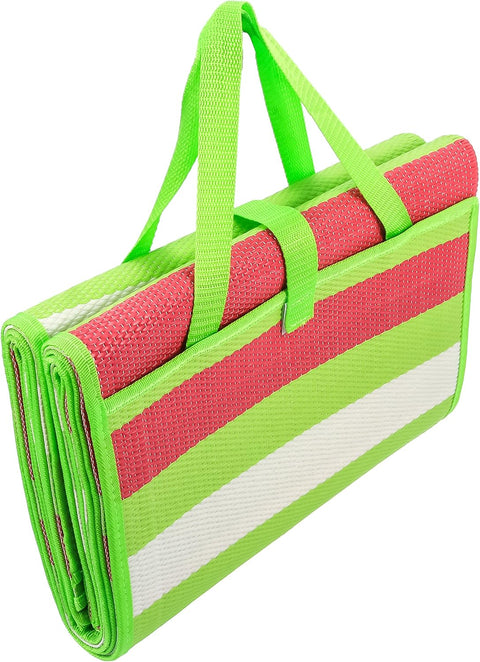 Camco Handy Mat with Strap - Perfect for Picnics, Beaches, RV and Outings - Green/Red - 60" x 78" (42813)