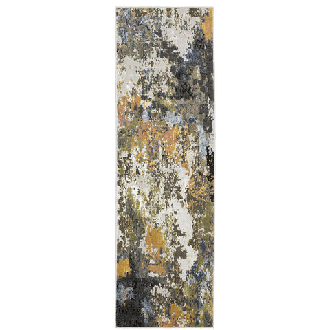 Oriental Weavers Caravan Area Rug - 502X8-2'3" x 7'6" - in Grey/Multi - Modern Style, Stain Resistant, Family and Pet Friendly, Entryway, Hallway Runner Rug