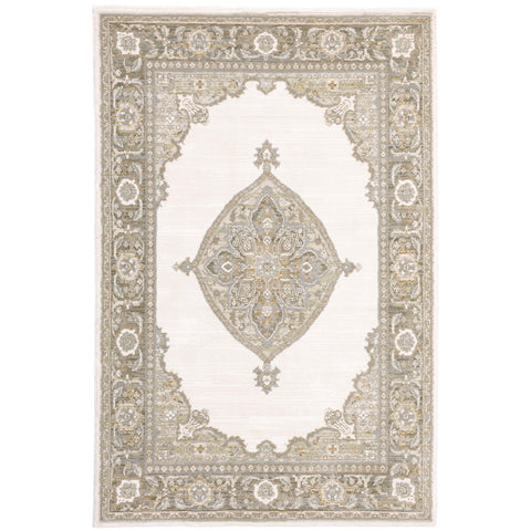 Oriental Weavers Andorra Area Rug - 7939D - 8'6" x 11'7" - in Beige/Tan - Vintage Inspired, Stain Resistant, Family and Pet Friendly, Dining, Living Room Rug