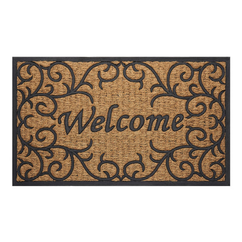 ACHIM Front Door Mat for Outdoor Entrance - 18 Inch Length, 30 Inch Width (Vines) - Welcome Mat - Waterproof Doormat Rugs for Front Patio Entryway - Outdoors & Indoor Floor Mats Home Décor