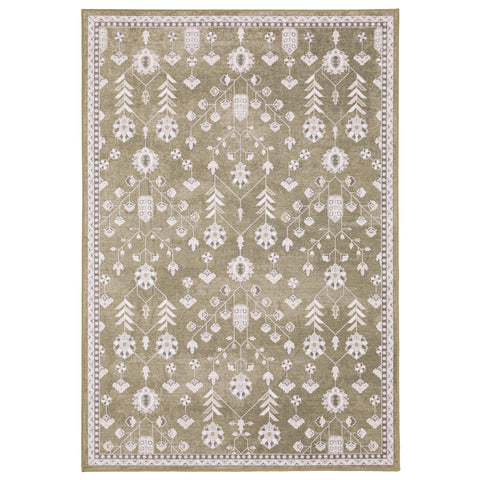 Oriental Weavers Addison ADD07 - Machine Washable - Flat Weave - Printed Area Rug - 7'6" x 9'10" - in Brown/Ivory - Traditional Style, Nursery, Kids Room, Dining Room, Living Room