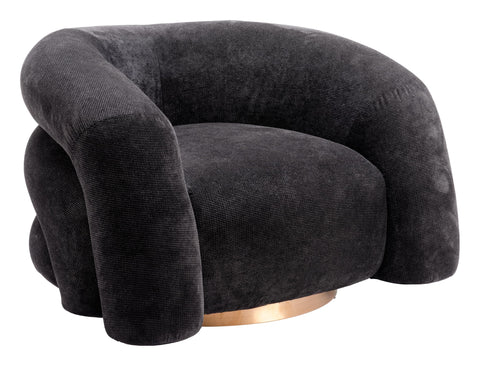 Zuo Havn Accent Chair Black, Black Accent Chair, Modern Style, Textured Weave, Armrest Support, Plywood, Indoor Living, 36.2" W x 32.7" D x 23.6" H, Non-Stackable