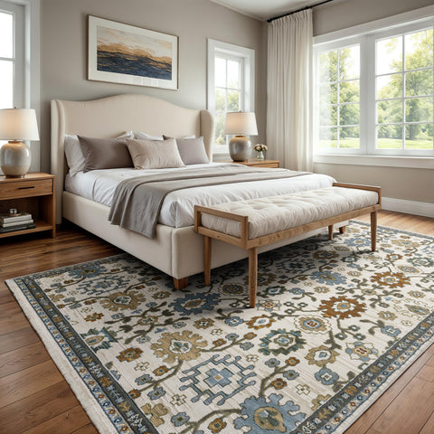 Oriental Weavers Keira Area Rug - KEI02-9'10" x 12'10" - in Ivory/Multi - Vintage Inspired, Stain Resistant, Family and Pet Friendly, Family, Dining, Living Room Rug