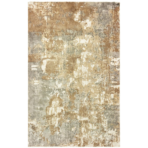 Oriental Weavers Formations Hand-Made Area Rug - 70003-8' x 10' - in Grey/Brown - Modern Style, Hand-Made Viscose Rugs, Dining, Living Room Rug