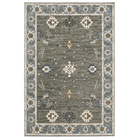 Oriental Weavers Ellington Area Rug - ELL09-5'3" x 7'6" - in Blue/Multi - Vintage Inspired, Stain Resistant, Family and Pet Friendly, Bedroom, Office Rug