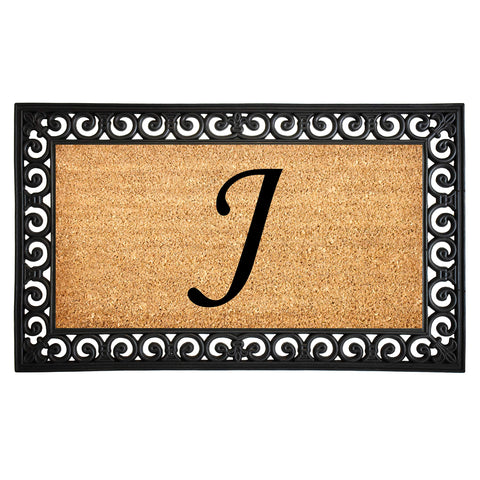 Calloway Mills 104131830 Gabriel Monogram Doormat, 18" x 30" (Letter J)