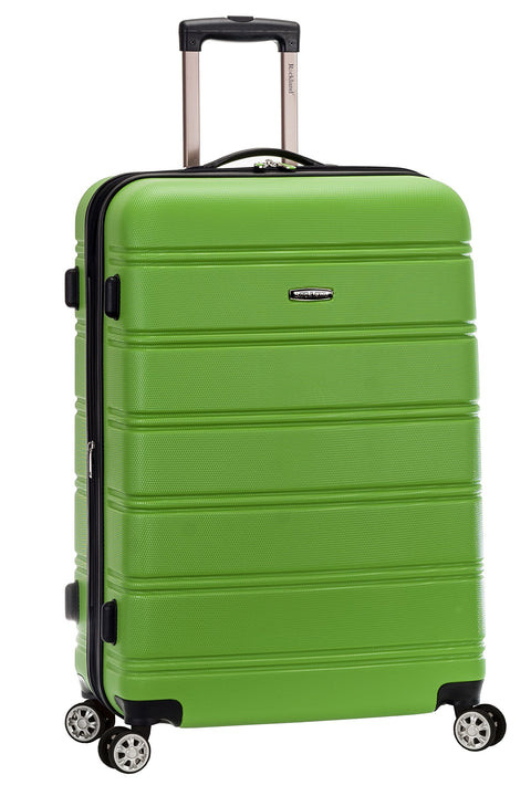 Rockland Melbourne Hardside Expandable Luggage with Spinner Wheels, Green, Checked Large 28"