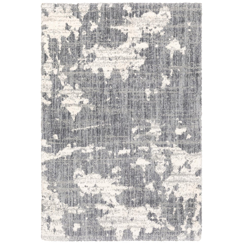 Oriental Weavers Aspen Shag Area Rug - 003H9-9'10" x 12'10" - in Grey/Ivory - Plush Soft Shag, Modern Style, Stain Resistant, Cushion Feel, Family, Dining, Living Room Rug