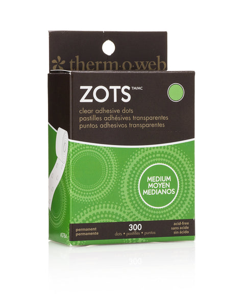 iCraft Zots Clear Adhesive Dots, Medium, 3/8" Diameter x 1/64" Thick, 300 Count, Model:37-84