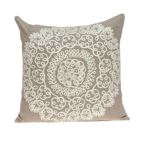 Parkland Collection Arlene Beige 20" x 20" Throw Pillow