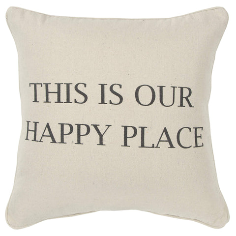 Rizzy Home Sentiment 20" x 20" Poly Filled Pillow with Cotton Cover-Natural