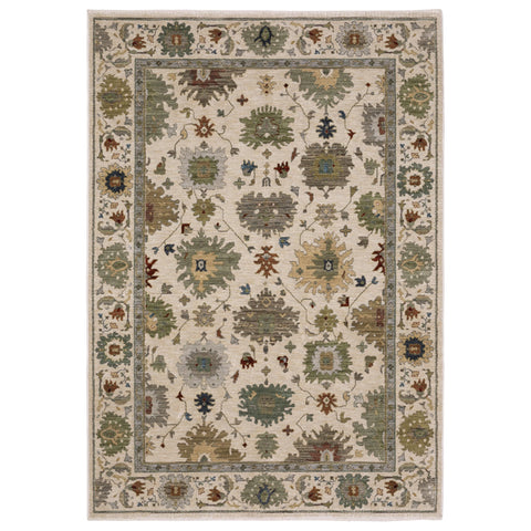 Oriental Weavers Eliana Area Rug - ELI10-3'3" x 5' - in Ivory/Multi - Vintage Inspired, Stain Resistant, Family and Pet Friendly, Entrway, Bedroom Rug