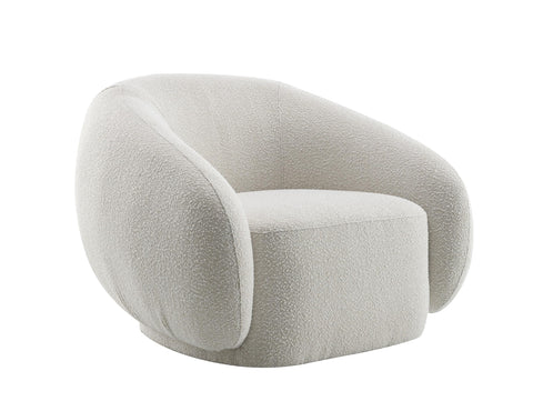 Acme Isabel Contemporary Fabric Upholstered Chair with Swivel in Beige