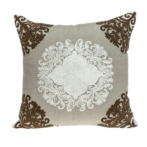 Parkland Collection Pilar Beige 20" x 20" Throw Pillow