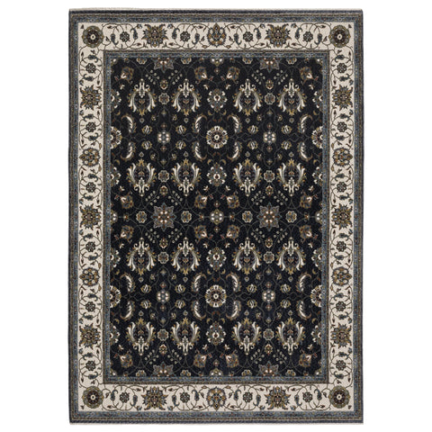Oriental Weavers Vivian Area Rug - VI03A - 5'3" x 7'6" - in Blue/Ivory - Vintage Inspired, Stain Resistant, Family and Pet Friendly, Bedroom, Office Rug