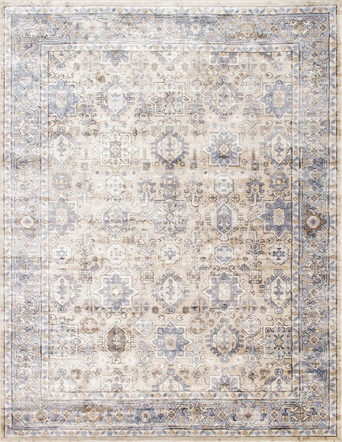 Pasargad Home Majestic Oriental Area Rug - Luxury Power Loom, Living Room, Bedroom Accent Rugs-10' 0" X 14' 0", Beige/Blue