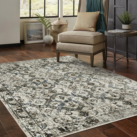 Oriental Weavers Gemini Area Rug - 1003E - 9'10" x 12'10" - in Charcoal/Grey - Modern Style, Stain Resistant, Family and Pet Friendly, Family, Dining, Living Room Rug