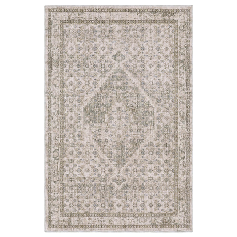 Oriental Weavers Avalon Machine Woven Area Rug - AVA04-3'2" x 5' - in Grey/Beige - Traditional Style Bedroom, Bathroom, Entryway Rug