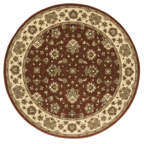 Oriental Weavers Ariana Area Rug - 623V3-6' Round - in Red/Ivory - Vintage Inspired, Stain Resistant, Family and Pet Friendly, Dining Area Rug