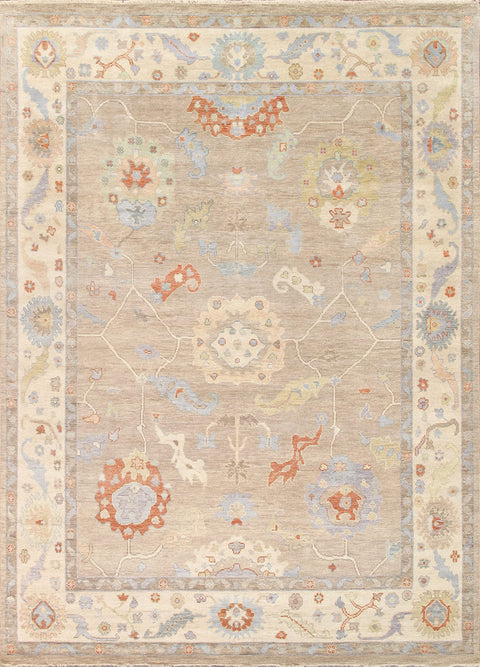 Pasargad Home Oushak Collection Hand-Knotted Wool Camel Area Rug- 7'11" X 9'11"