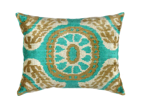 Pasargad Home Pure Silk Ikat Pillow-15'' X 24''