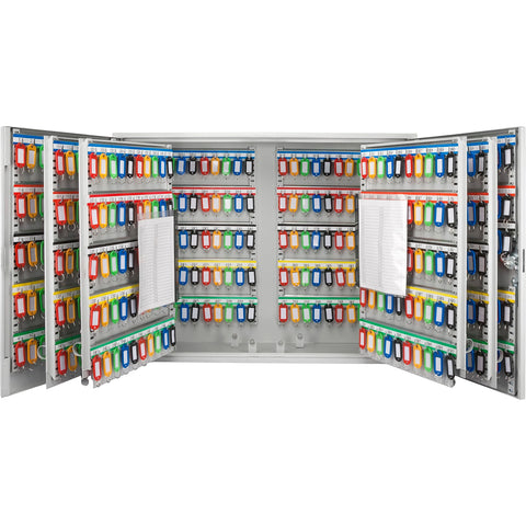 Barska 600 Position Key Cabinet – Wall Mount Key Safe with Numbered Hooks, Index Log Sheet, Colored Tags, Adjustable Dividers, Steel Construction for Office or Commercial Use