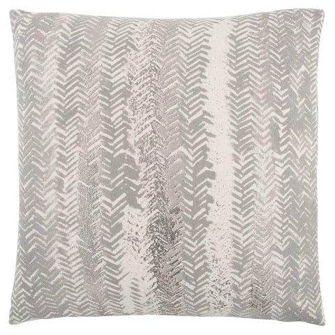 Rizzy Home | T13191 | Down Fill Decorative Pillow | 20"x20" Ivory Silver