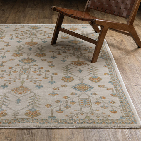Oriental Weavers Maeve Area Rug - MAE07-9'10" x 12'10" - in Beige/Rust - Vintage Inspired, Stain Resistant, Family and Pet Friendly, Family, Dining, Living Room Rug