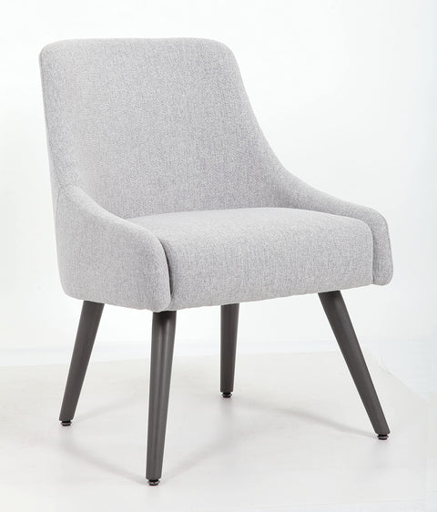 Boss Office Products Boyle Poly-Linen Weave Guest Chair with Metal Legs in Grey