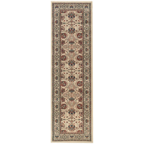 Oriental Weavers Ariana Area Rug - 431O3-2'7" x 9'4" - in Ivory/Red - Vintage Inspired, Stain Resistant, Family and Pet Friendly, Entryway, Hallway Runner Rug