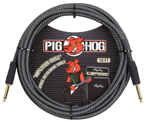 Pig Hog Vintage Serie Instrumentenkabel, Amplifier Grill, 3m/10ft, 6.35 (1/4”) auf 6.35 (1/4”), Hochwertige Qualität, Gewebt