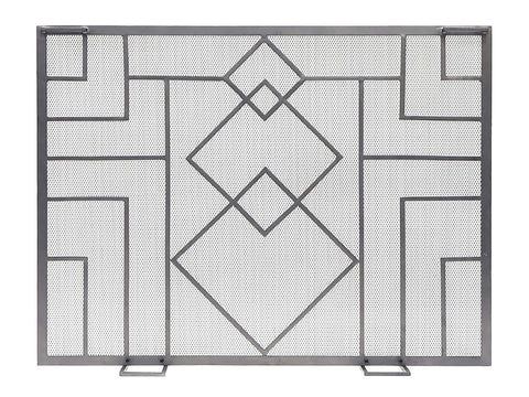 Minuteman International Wright Design Flat Fireplace Screen, 44 x 33-in