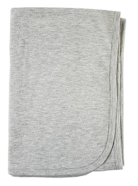 bambini Heather Grey Cotton Receiving Blanket